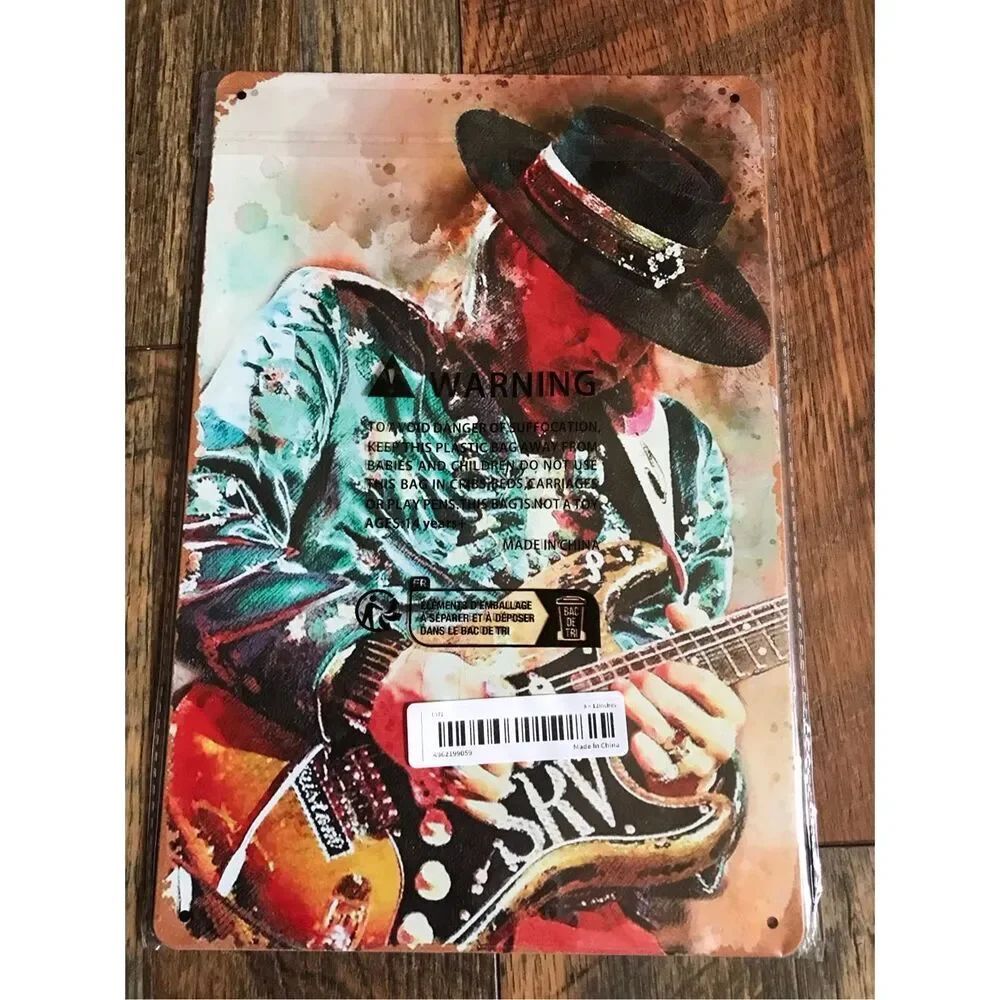 Stevie Ray Vaughan metal sign Replica rock New 12” x 8”